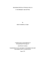 Measuring Physical Fitness of Adults in the Primary Care Setting