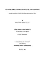 Diagnostic Approach for Migraine Headache, With a Comparison of Subcutaneous and Intranasal Treatment Options
