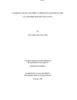 Examining the Relationship of Cardiovascular Risk Factors in a High Risk Pediatric Population