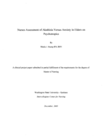 Nurses Assessment of Akathisia Versus Anxiety in Elders on Psychotropics