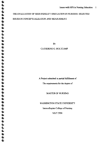 The Evaluation of High-Fidelity Simulation in Nursing: Selected Issues in Conceptualization and Measurement