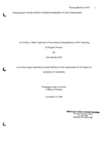 An Evidence-Based Approach to Overcoming Nursing Barriers to HIV Screening in Pregnant Women