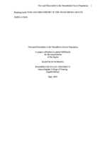 Pain and Discomfort in the Myasthenia Gravis Population