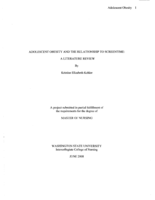 Adolescent Obesity and the Relationship to Screentime: A Literature Review