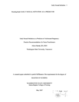 Early Sexual Initiation as a Predictor of Adolescent Pregnancy: Practice Recommendations for Nurse Practitioners