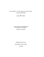 Sleep, Obesity, and the Adolescent Population: A Literature Review