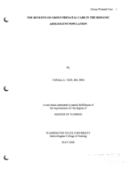 The Benefits of Group Prenatal Care in the Hispanic Adolescent Population