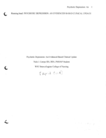 Psychotic Depression: An Evidenced Based Clinical Update