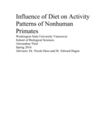 Influence of Diet on Activity Patterns of Nonhuman Primates