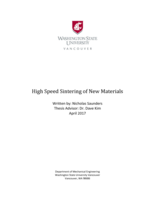 High Speed Sintering of New Materials