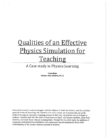 Qualities of an Effective Physics Simulation for Teaching; A Case Study in Physics Learning