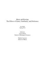 Music and rowing: The effects of genre, familiarity, and preference