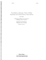 Non-ideality in solutions: Theory of phase transitions and critical points in ionic systems