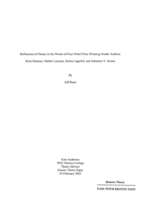 Reflections of nature in the works of four Nobel Prize winning Nordic authors:  Knut Hamsun, Haldor Laxness, Selma Lagerlof, and Johannes V. Jensen