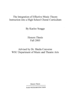 The integration of effective music theory instruction into high school choral curriculum