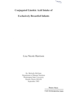 Conjugated linoleic acid intake of exclusively breastfed infants