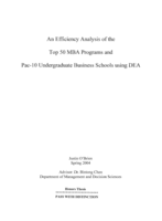 An efficiency analysis of the top 50 MBA programs and Pac-lO undergraduate business schools using DEA