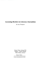 Accessing borders in literary journalism