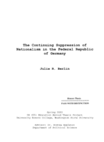 The continuing suppression of nationalism in the Federal Republic of Germany