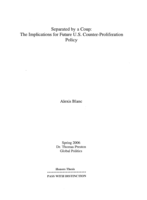 Separated by a coup: The implications for future U.S. counter-proliferation policy