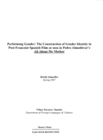 Performing gender: The construction of gender identity in post-Francoist Spanish film as seen in Pedro Almodovar's all about my mother