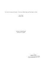 The need for canonical evolution: The lyrics of Bob Dylan and Paul Simon as poetry