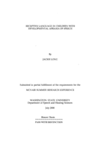 Receptive Language in children with developmental apraxia of speech