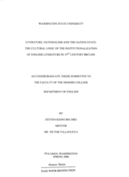 Literature, nationalism and the nation-state: The cultural logic of the institutionalization of English literature in 19th century Britain