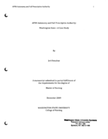 APRN Autonomy and Full Prescriptive Authority: Washington State--A Case Study