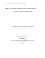 Cervical Cancer in Developing Countries: Effective Screening and Preventive Strategies