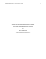 Disrupted Sleep and Attention Deficit/Hyperactivity Disorder: A Tool for the Advanced Registered Nurse Practitioner