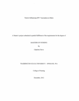 Factors Influecing HPV Vaccination in Males