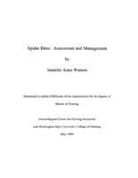 Spider Bites: Assessment and Management