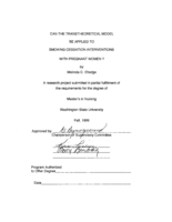 Can the Transtheoretical Model Be Applied to Smoking Cessation Interventions With Pregnant Women?