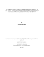 Are 4% Topical Alpha Hydroxy Acid Preparations as Effective as 0.25% Topical Hydrocortisone Preparations in Reducing the Size of Atopic Dermatitis Skin Lesions in Infants Up to Age Two?