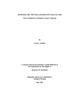 Screening and Treating Children With Risk Factors That Promote Coronary Heart Disease
