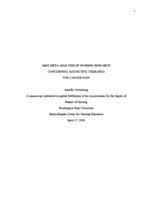 Mini Meta-Analysis of Nursing Research Concerning Adjunctive Therapies for Cancer Pain