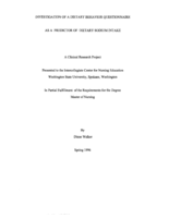 Investigation of a Dietary Behavior Questionnaire as a Predictor of Dietary Sodium Intake