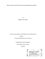 Barriers for Idaho Licensed Practical Nurses Seeking a Registered Nurse Preparation