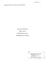 Rural Nurse Characteristics