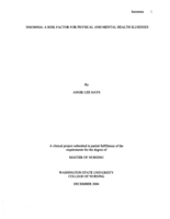 Insomnia: A Risk Factor For Physical and Mental Health Illnesses