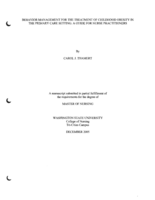 Behavior Management for the Treatment of Childhood Obesity in the Primary Care Setting: A Guide for Nurse Practitioners