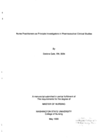 Nurse Practitioners as Principle Investigators in Pharmaceutical Clinical Studies