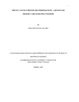 Breast Cancer Screening Recommendations: A Review for Primary Care Nurse Practitioners