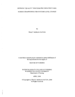 Defining "Quality" for Pediatric Inpatient Care: Nurses Championing for Systems-Level Change