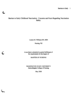 Barriers to Early Childhood Vaccination: Concerns and Facts Regarding Vaccination Safety