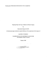 Preparing People with Type 2 Diabetes for Elective Surgery