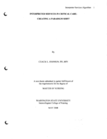 Interpreter Services in Critical Care: Creating a Paradigm Shift