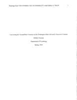 Uncovering the Accessibility Concerns on the Washington State University Vancouver Campus