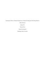 Exploring the effects of maternal eating style on maternal feeding and child eating behavior